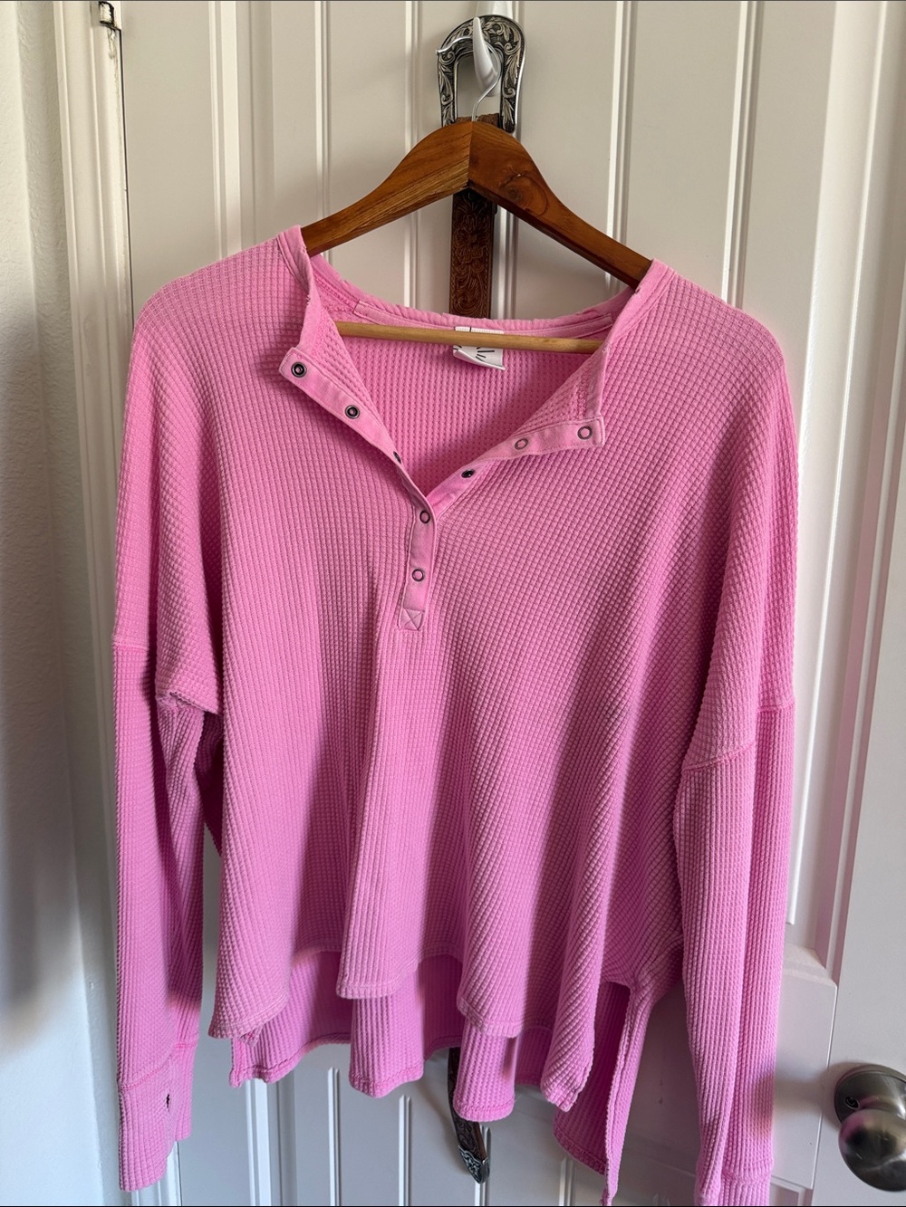 Offline Aerie pink waffle knit top